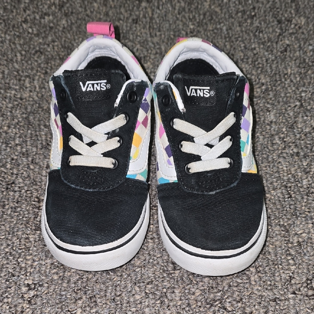 Vans Black and White Classic Sneakers Canvas Upper Rubber Sole